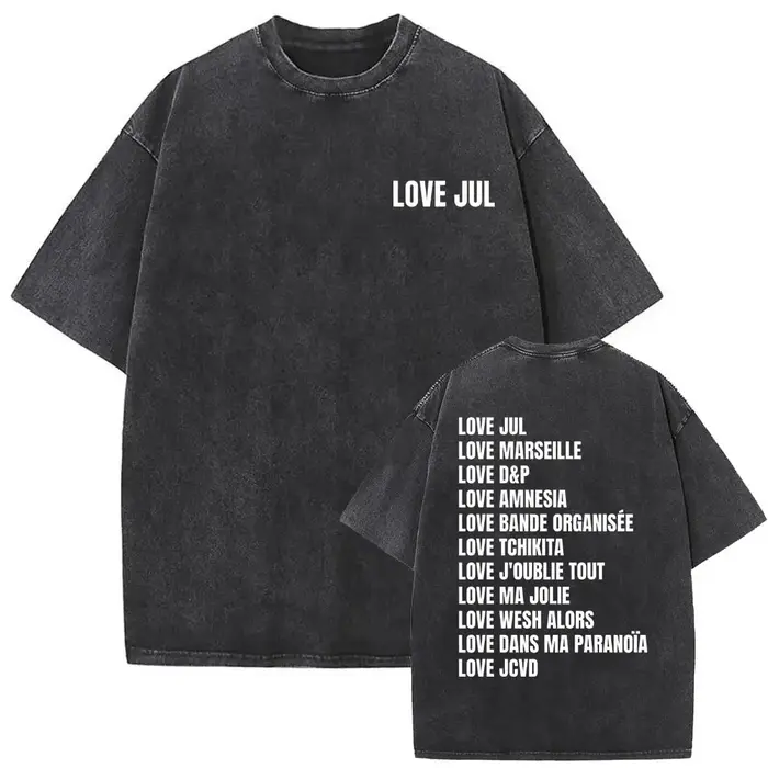 Love Jul 2025 Merch lavé Vintage T-shirt hommes femmes mode Rap Pop musique Streetwear homme Hip Hop