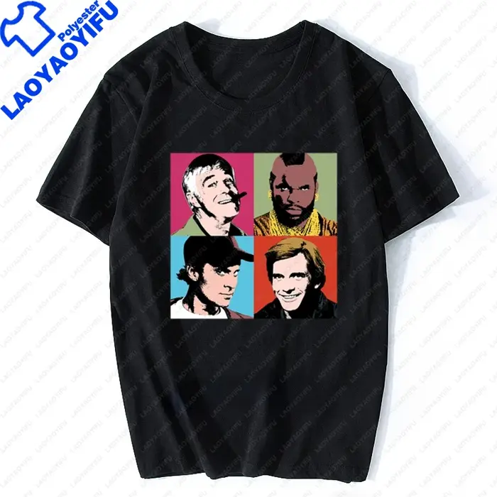Nouveauté 2026 T-shirt The A-Warhol Team, T-shirts graphiques parodiques The A-Team, Tops TV amusant