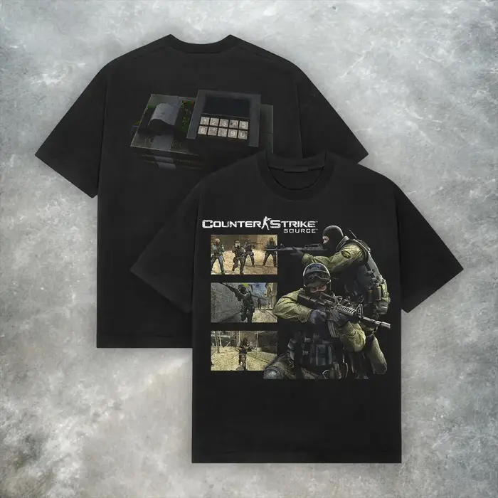 T-shirt Counter-Strike: Origin - T-shirt rétro Y2K Streetwear à motif imprimé, décontracté, pour un 