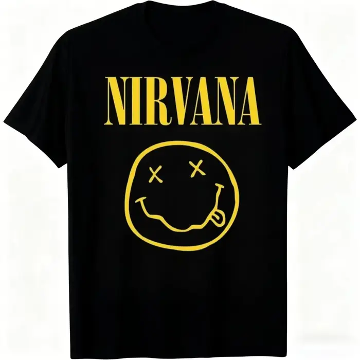 Nouveau T-shirt pour homme de la groupe de rock Nirvana, style hip-hop, t-shirt oversize Y2K pour ho