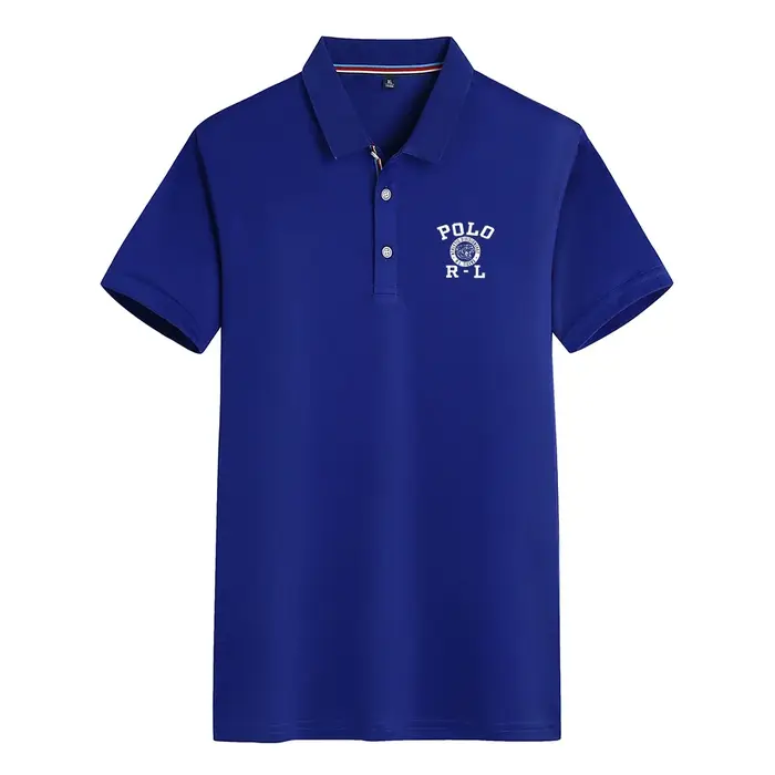 Polo confortable pour homme avec logo imprimé décontracté, haut à manches courtes