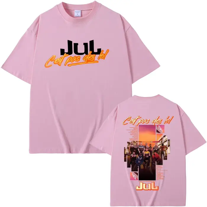 Rappeur Jul Album de musique Tour du monde 2025 T-shirt hommes femmes Hip Hop surdimensionné à manches courtes t-shirts mâle mode Vintage Streetwear