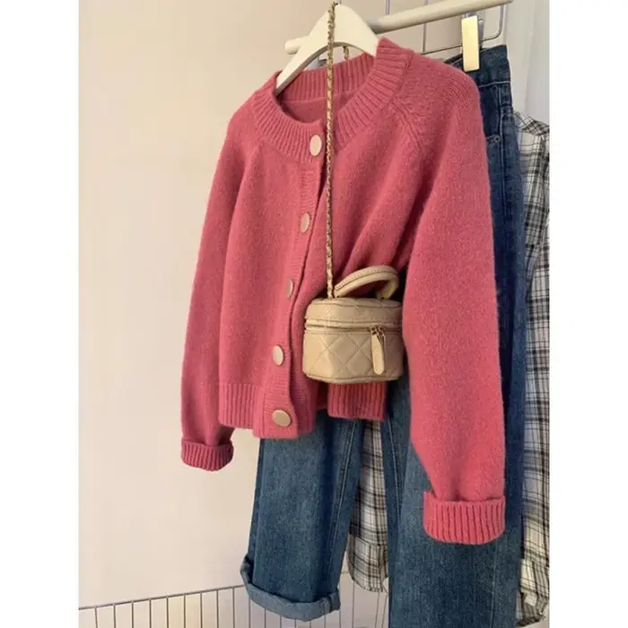 Cardigan tricoté à manches courtes pour femmes en automne et en hiver
