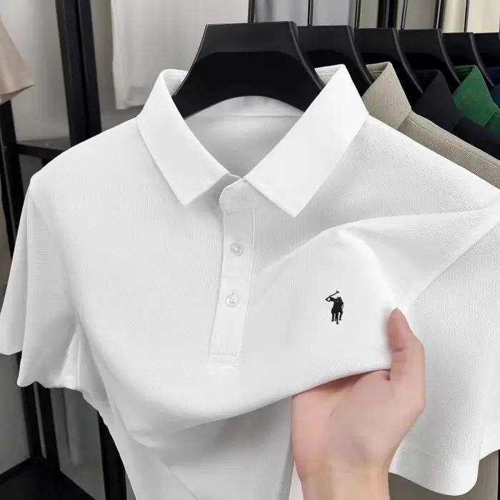 Nouveau Polo Homme Luxe Brodé 2026 - T-shirt d'été décontracté et formel à manches courtes avec col 