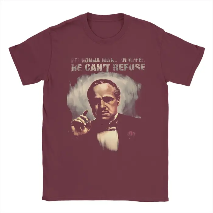 Parrain titre Original Logo T-Shirts pour hommes film américain nouveauté pur coton t-shirt col rond manches courtes