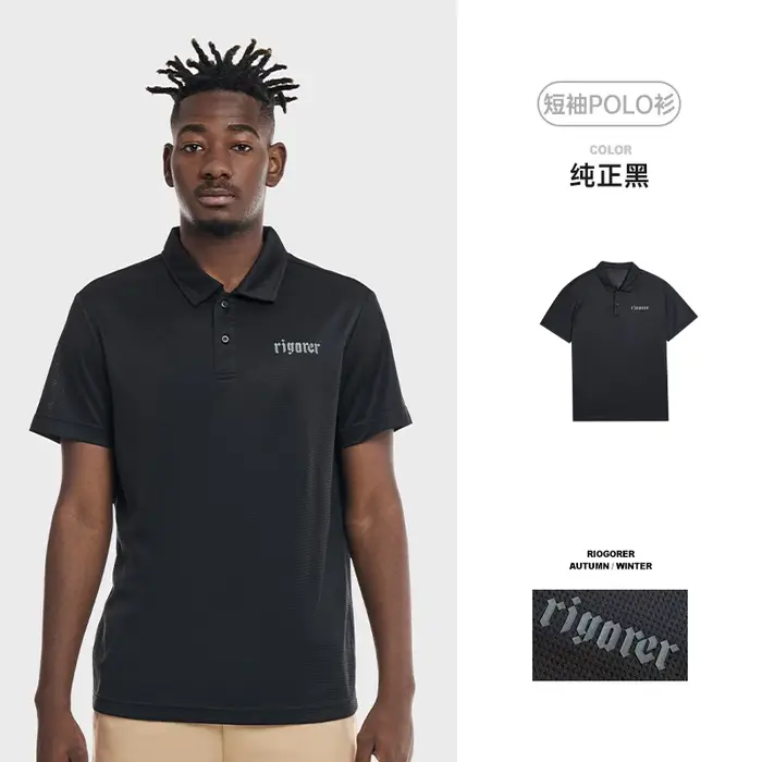 RIGORER – Polo de sport à manches courtes pour hommes, T-shirt Lapp, décontracté, simple, respirant,