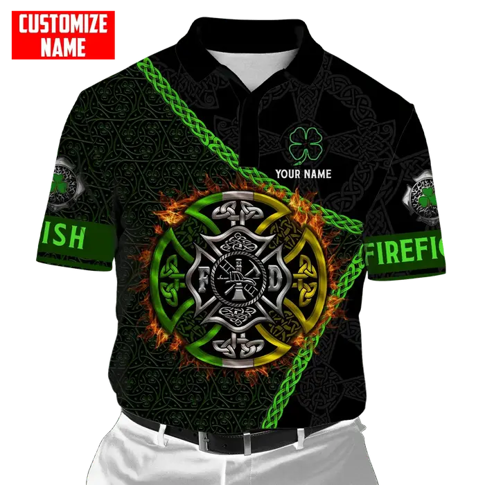 Nom personnalisé pompier 3D partout imprimé mode Polo hommes à manches courtes été T-shirt cadeau