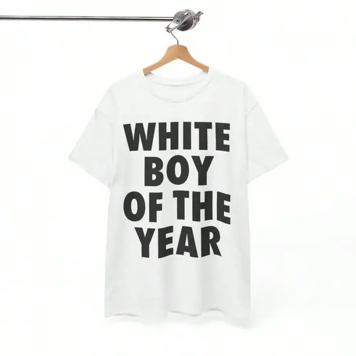 Blanc garçon de l'année chemise hommes femmes surdimensionné été coton imprimé à manches courtes T-shirt rétro