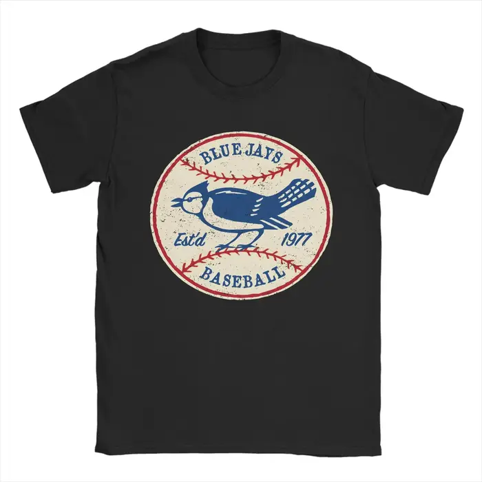 T-Shirt Vintage Toronto Blue-Jays-Bird Patch pour hommes, col rond, en coton, à manches courtes, 4XL