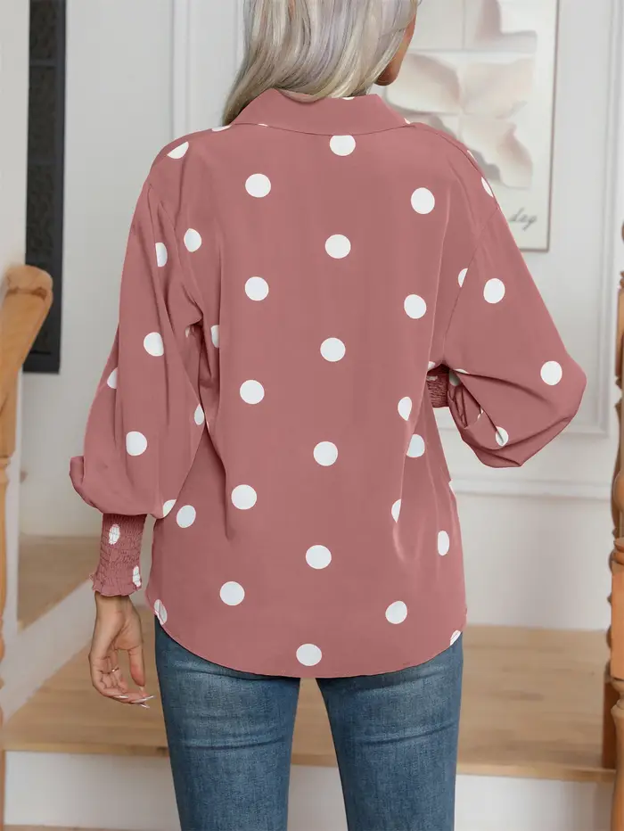 Chemise décontractée à manches lanterne pour femmes
