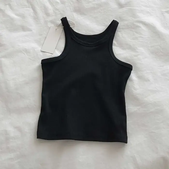 2025 Débardeur femme Sexy court été femme débardeur décontracté couleur unie vêtements de sport