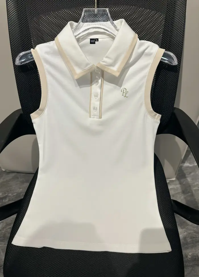 Nouveau débardeur de golf sans manches pour femme, polo respirant à col revers, t-shirt ajusté, jupe