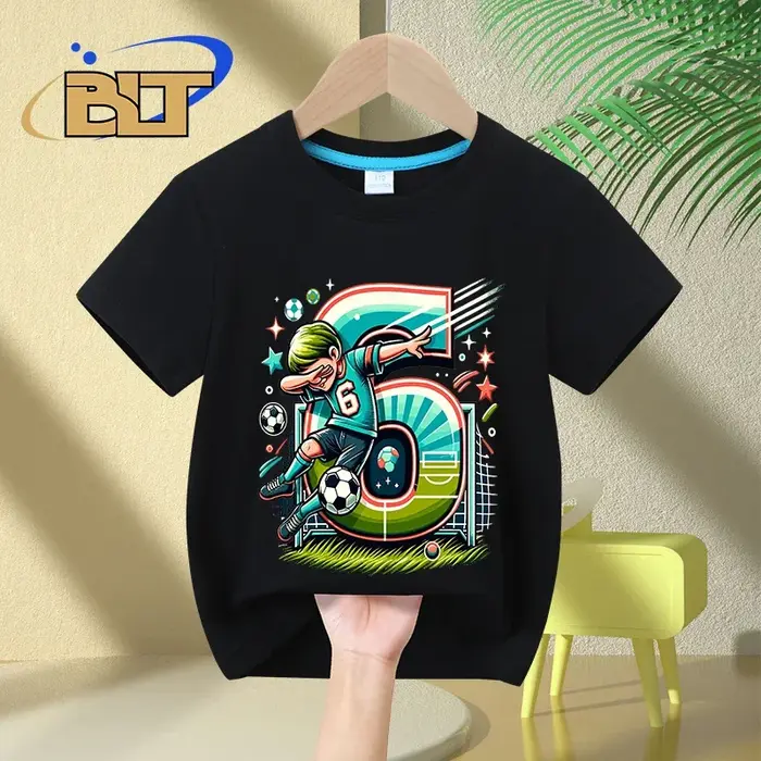 T-shirt en coton à manches courtes pour garçon de 6 ans