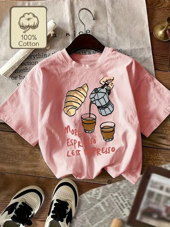 100% coton femmes café amant T-Shirt plus expresso moins depresso graphique