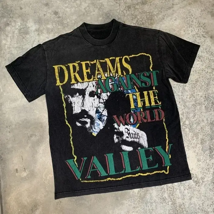 Été Vintage imprimé Vale Forever imprimé coton T-Shirt rétro Valley série confortable mode à manches courtes T-Shirt hommes haut pour femme