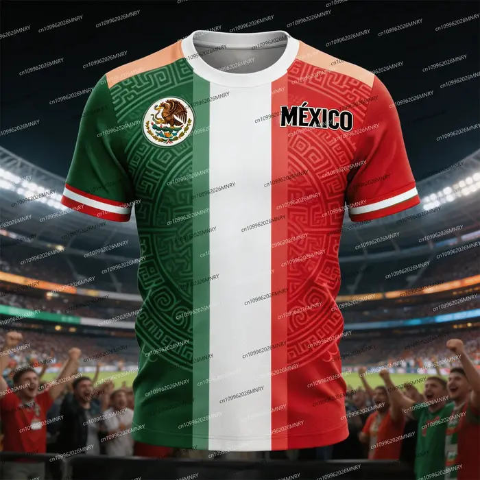T-shirt drôle avec drapeau national du Mexique 2026