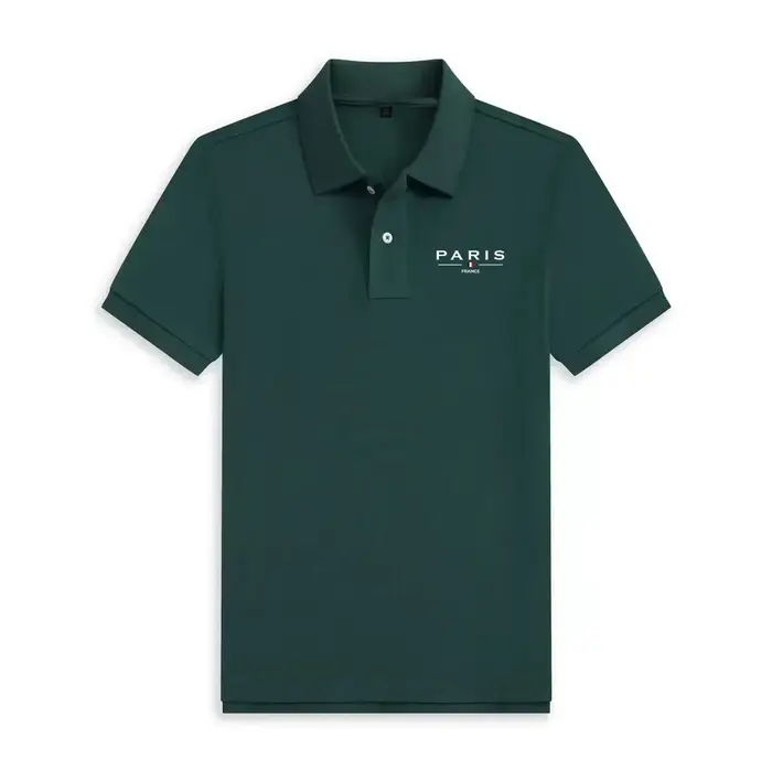 Polo homme haut de gamme à manches courtes imprimé Paris 2026 – T-shirt simple et tendance pour le golf et l'été