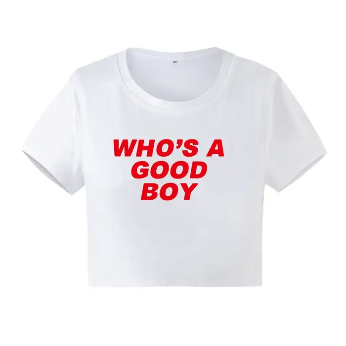 Qui est un bon garçon haut court Y2K bébé T-Shirt filles été coton chemise courte à manches courtes femmes