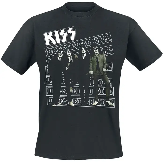 T-shirt imprimé Kiss Band Dressed To Kill, t-shirt neutre décontracté 100% coton, streetwear Hard Ro