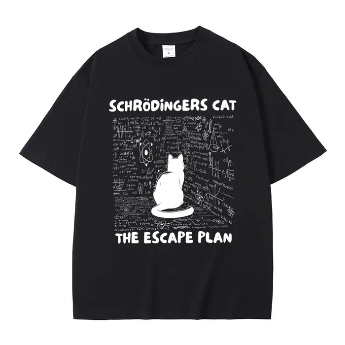 T-shirts humoristiques Schrodinger Cat The Escape Plan pour hommes et femmes, vêtements décontractés