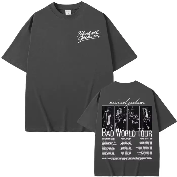 T-shirt King of Pop Michael Jackson Bad World Tour pour hommes et femmes
