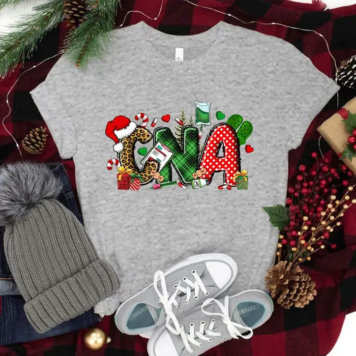 Économie College Cna de Noël pour femmes, t-shirts à manches courtes, t-shirts décontractés, mode es