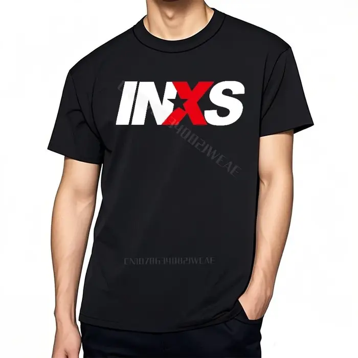 Teeshirts marque t-shirt décontracté confortable chemise à manches courtes Logo Inxs sur chemise noi