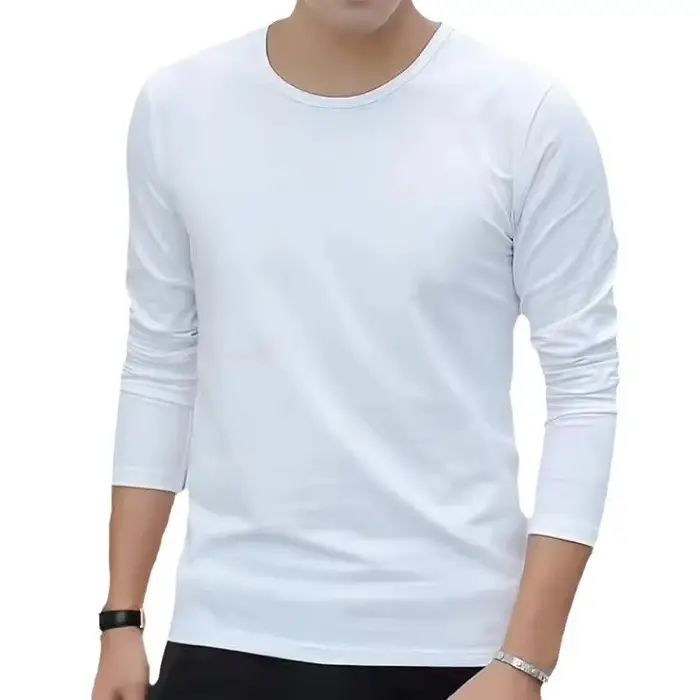 T-shirt à manches longues en velours double face pour homme