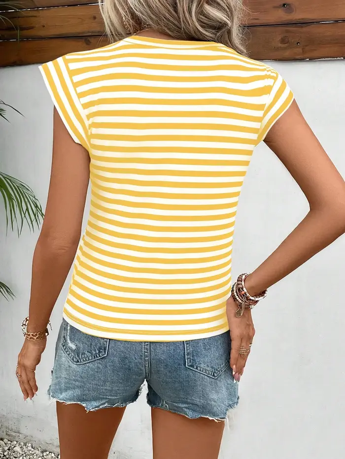Nouveau t-shirt rayé printemps-été