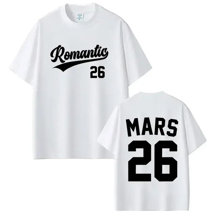 Bruno Mars The Romantic Tour 2026 T-shirt imprimé pour hommes et femmes