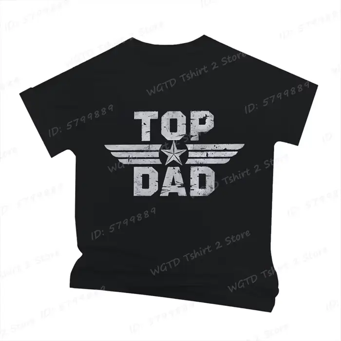 Top Dad Letter Print T-shirt, T-shirts décontractés et confortables à manches courtes et col rond po
