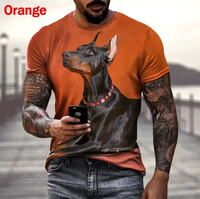 DobSuffolk-T-shirt manches courtes, cool et décontracté, avec image imprimée