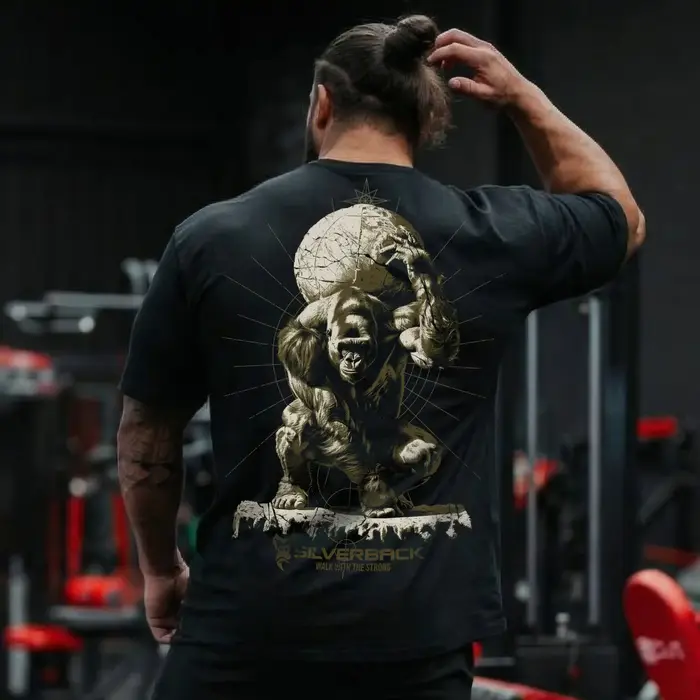 T-shirt GYM à imprimé gorille Atlas - Silverback Gymwear