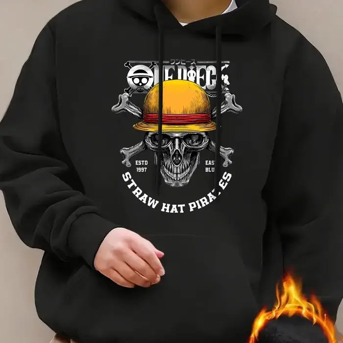 Sweat-shirt à capuche pour homme - Pull décontracté noir avec poche avant