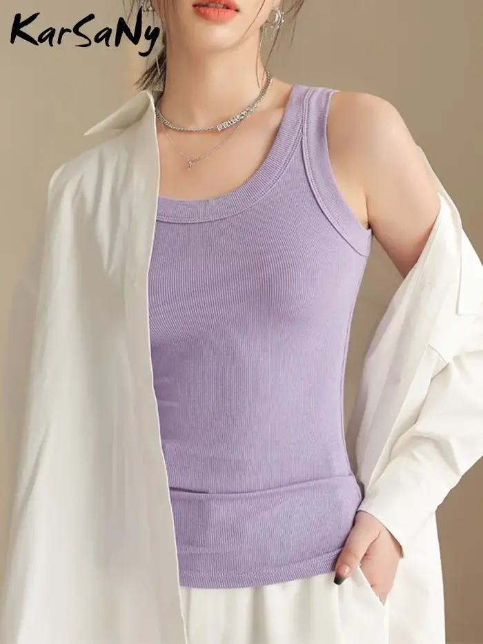 KarSaNy – débardeur d'été pour femme blanc