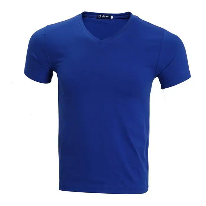 T-Shirt personnalisé col en v 100% coton, imprimé sur demande, vêtements de travail, Design, Logo de marque imprimé, vêtements d'équipe personnalisés