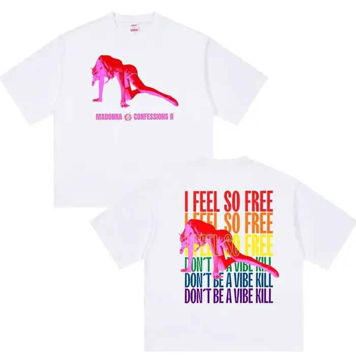 T-shirt Madonna « Confessions II » 2026 | T-shirt en coton lourd 230g, imprimé double face | T-s