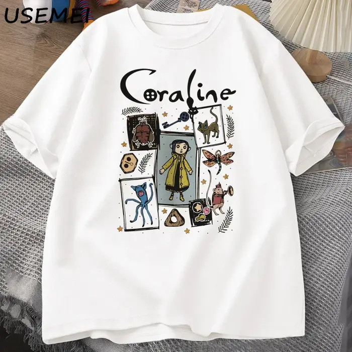 Coraline Halloween T-shirt femmes hommes effrayant Vintage