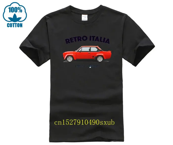 T-shirt FIAT 131 ABARTH STRADALE. RÉTRO ITALIE. VOITURE CLASSIQUE. CHAMPION RALLY