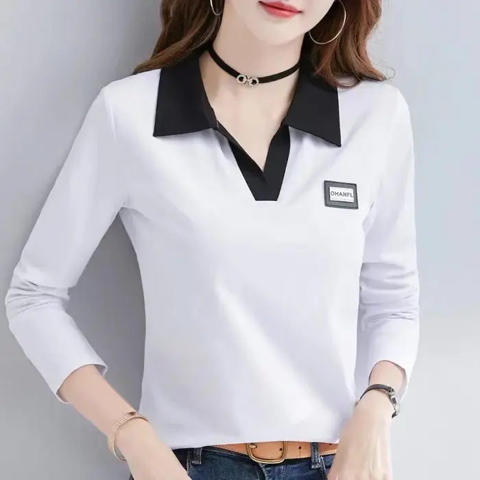 T-shirt rayé à manches longues pour femme