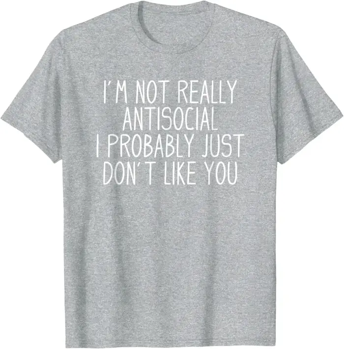 Antisocial Tee Co. T-Shirt introverti drôle décontracté à manches courtes col rond pour un usage quotidien femmes