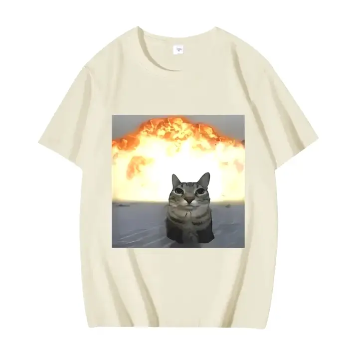 Fantaisie chat Explosion graphique t-shirt femmes drôle à manches courtes été impression haut pour femme