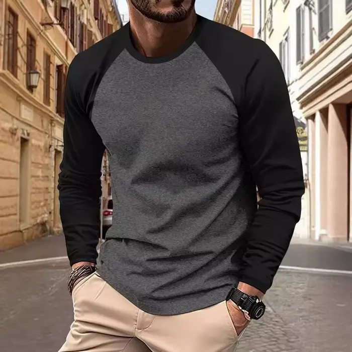 T-shirts pour hommes à manches longues col rond Pactwork
