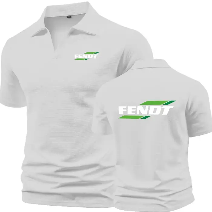 Nouveau Polo tracteur FENDT hommes t-shirt revers Henley chemises course sport entraînement à manches courtes pull t-shirts classique POLOS Jersey