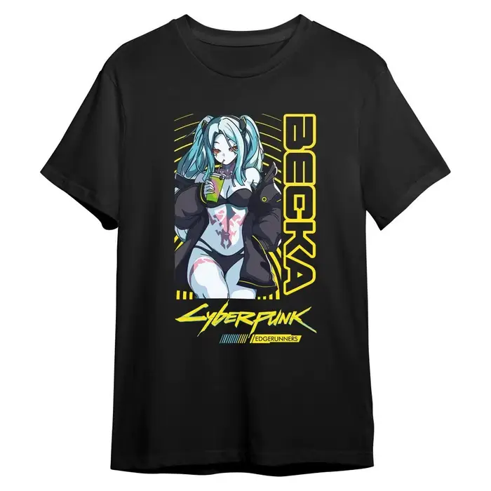 Cyberpunk Edgerunners Rebecca T-Shirt pour hommes et femmes, T-Shirt à manches courtes en coton avec