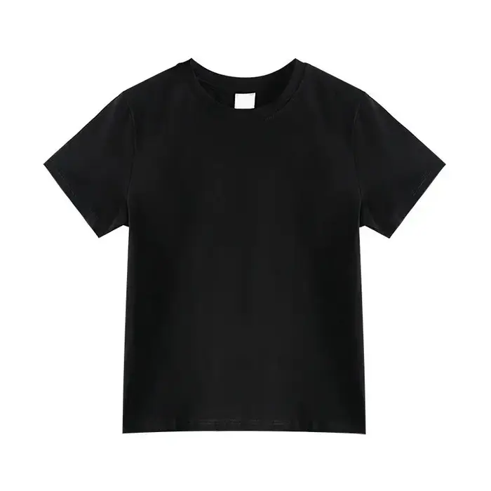 T-shirt à manches courtes pour femmes en été nouveau col rond bleu marine coupe ajustée mince à l'ex