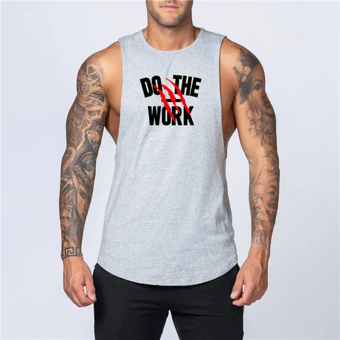 Débardeur en coton pour homme, vêtement de sport, sans manches, pour musculation, Fitness