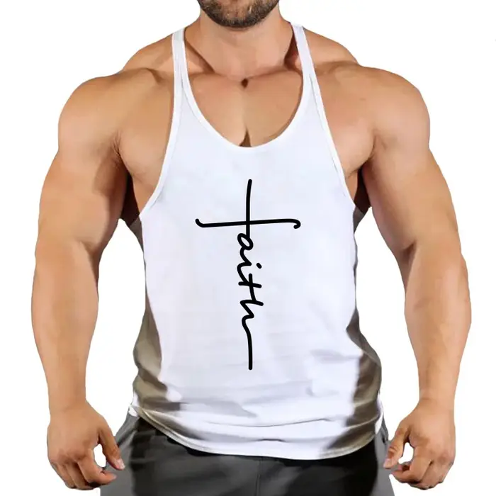 Haut de sport hommes T-shirts Fitness homme vêtements Muscular musculation chemise Singlet Stringer