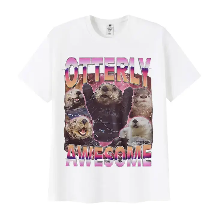T-shirts graphiques amusants avec motif d'otter