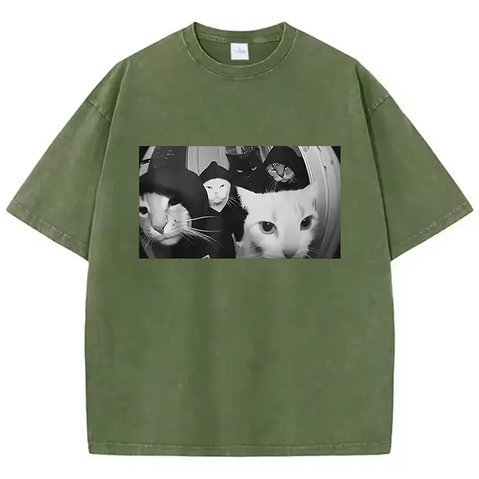 T-shirt tendance vintage délavé 100% coton